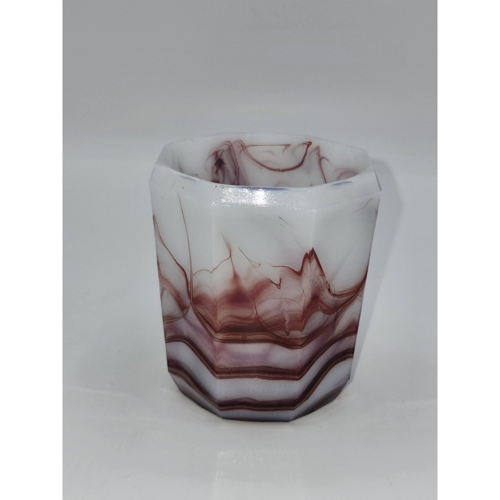 Vintage Akro Agate Oxblood Swirl Slag Glass Cigarette Holder Cup‎